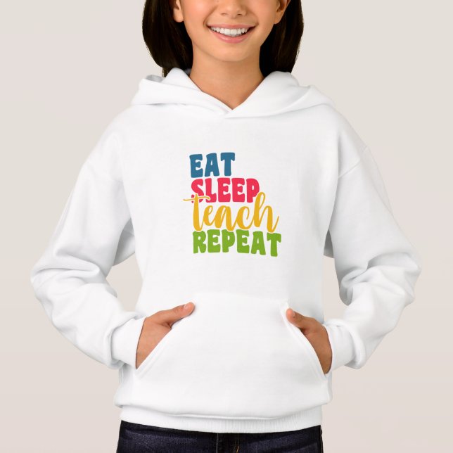 Repetera lärardagen med sömnlöshet t shirt (Framsida)