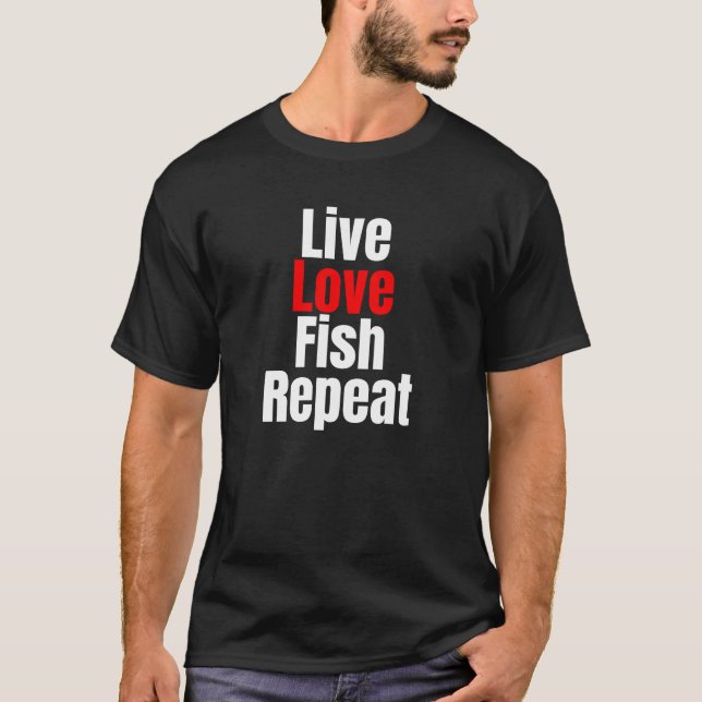 Repetera levande Kärlek-fisk T Shirt (Framsida)