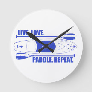 Repetera levande Kärlek Paddle Rund Klocka