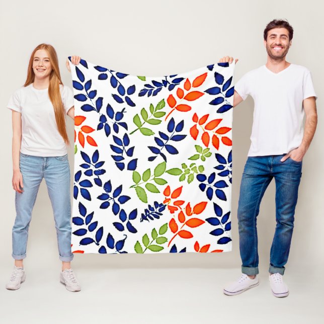 Repetera Löv i kromatisk form Fleecefilt (På plats)