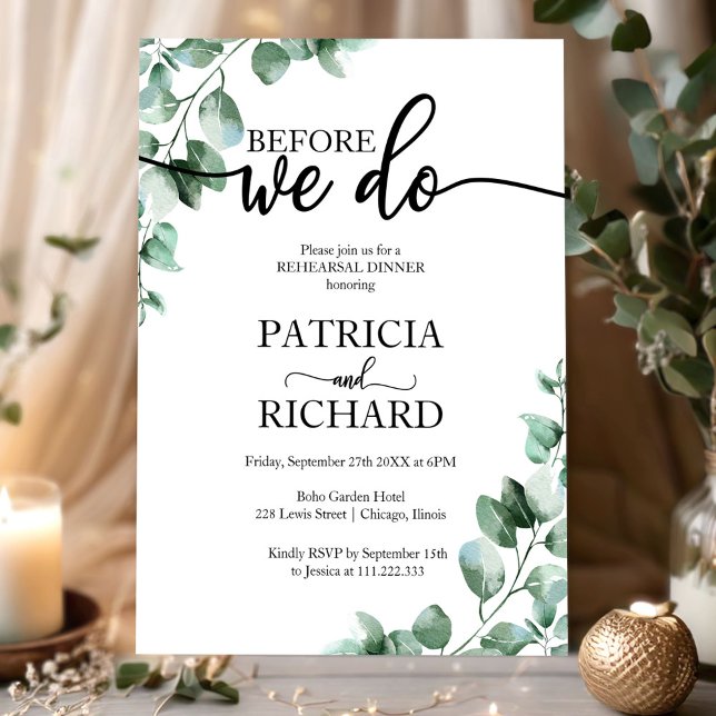 Repetera middag innan vi gör Greenery Inbjudningar (Skapare uppladdad)