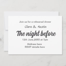Repetera middagen kvällen före en liten stund inbjudningar