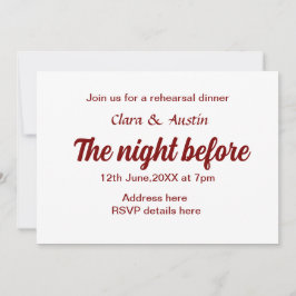Repetera middagen kvällen före en liten stund inbjudningar