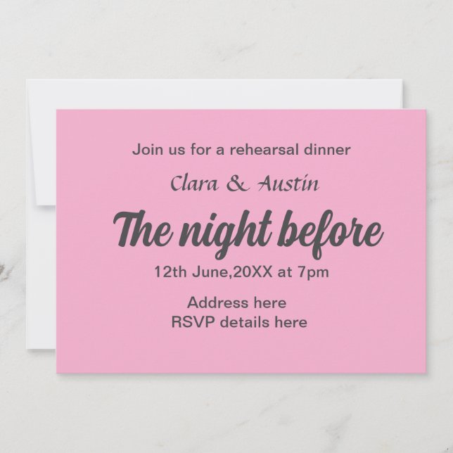 Repetera middagen kvällen före en liten stund inbjudningar (Framsida)