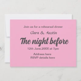 Repetera middagen kvällen före en liten stund inbjudningar