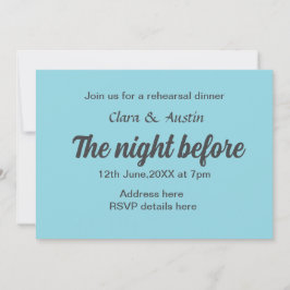 Repetera middagen kvällen före en liten stund inbjudningar