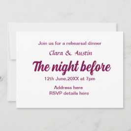 Repetera middagen kvällen före en liten stund inbjudningar