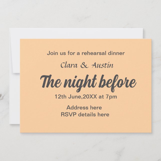 Repetera middagen kvällen före en liten stund inbjudningar (Framsida)