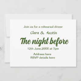 Repetera middagen kvällen före en liten stund inbjudningar