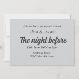 Repetera middagen kvällen före en liten stund inbjudningar
