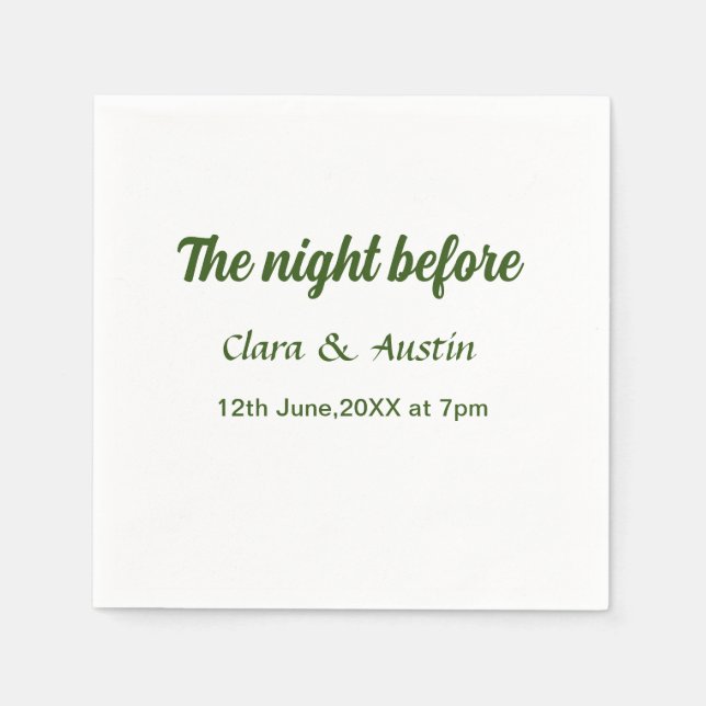 Repetera middagen kvällen före en liten stund pappersservett (Framsidan)