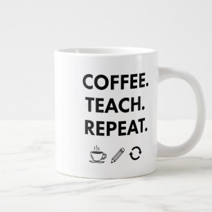 Repetering av kaffepersikor - minimalistisk lärare jumbo mugg