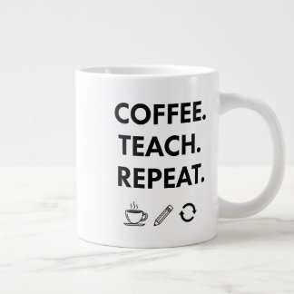 Repetering av kaffepersikor - minimalistisk lärare jumbo mugg