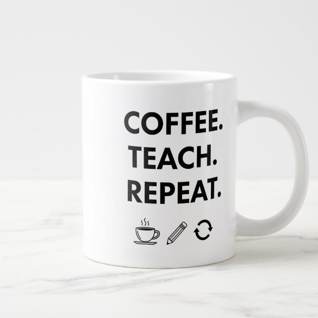 Repetering av kaffepersikor - minimalistisk lärare jumbo mugg (Höger)