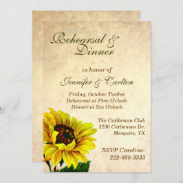 Repetering av solblommor från Bröllop Inbjudningar