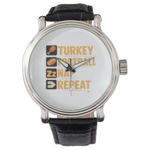 Repeteringsfunktion för fotboll i happy thanksgivi armbandsur
