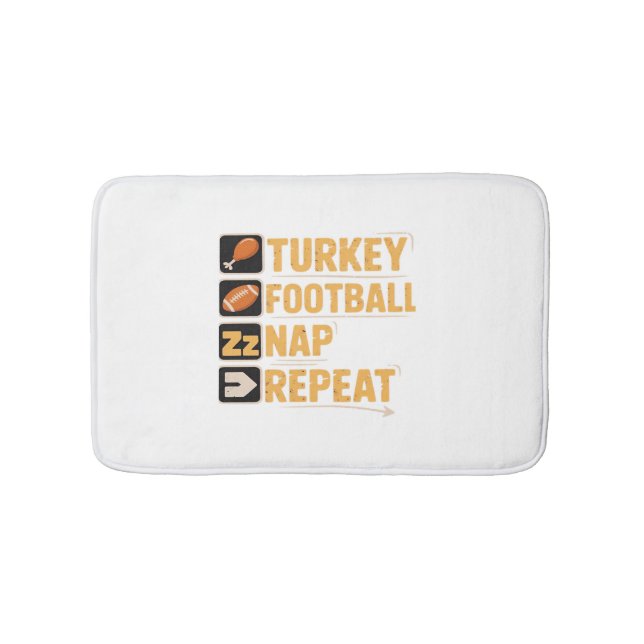 Repeteringsfunktion för fotboll i happy thanksgivi badrumsmatta (Framsidan)