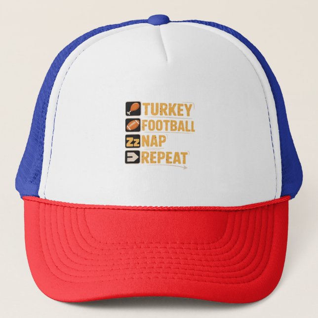Repeteringsfunktion för fotboll i happy thanksgivi keps (Framsida)