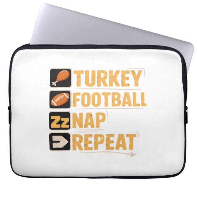 Repeteringsfunktion för fotboll i happy thanksgivi laptop fodral (Framsidan)