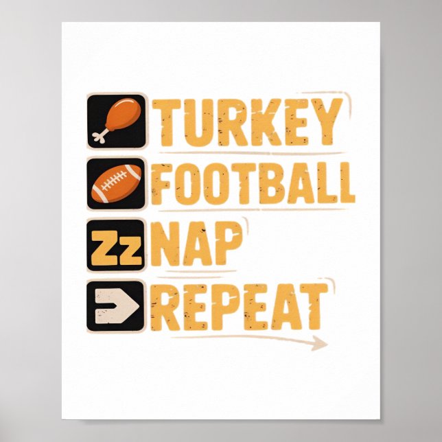 Repeteringsfunktion för fotboll i happy thanksgivi poster (Framsidan)