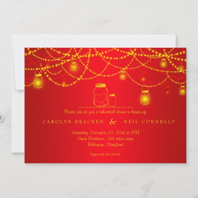 Repetition middag för ljus för Sparkling för Inbjudningar (Framsida)