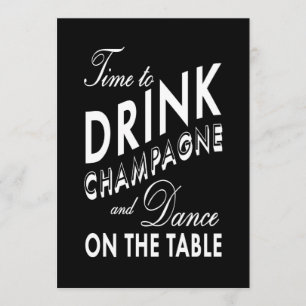 Repetition middag - Time som dricker champagne Inbjudningar