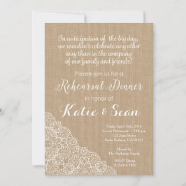 Repetition middagInbjudanBurlap och snöre Inbjudningar