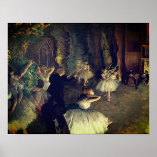 Repetitionen av baletten på scenen, av Degas: Poster