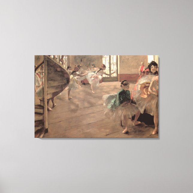 Repetitionen av Edgar Degas, Klassisk balettkonst Canvastryck (Framsida)