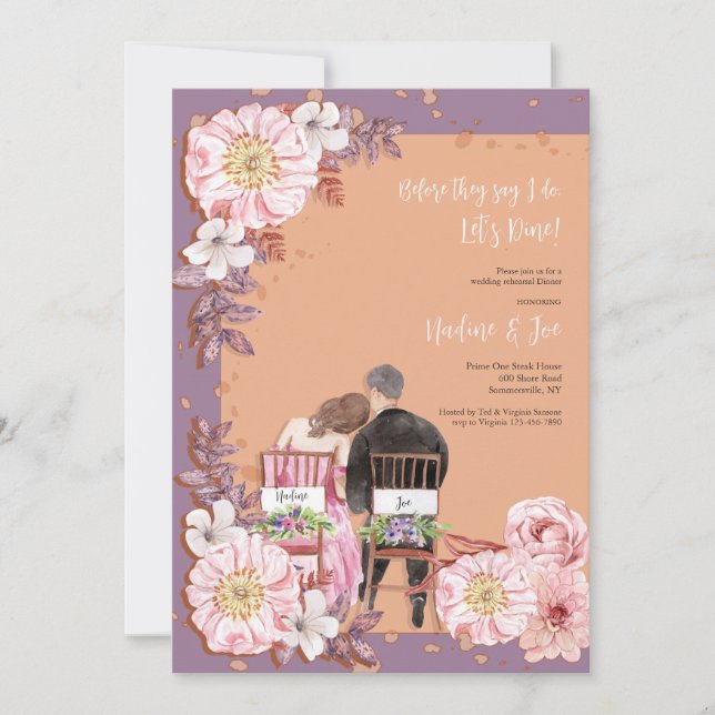 Repetitionsinbjudan till middagspar inbjudningar (Framsida)