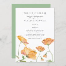 Repetitionsinbjudningar Vattenfärgsblommor Orange