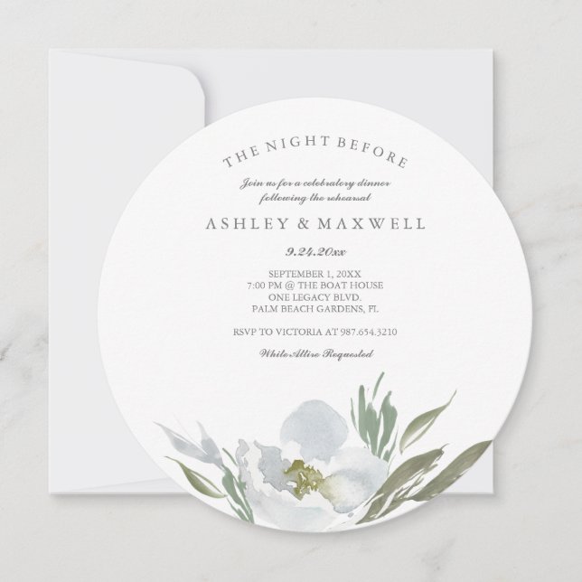 Repetitionsinbjudningar Vattenfärgsfärgad Grönt oc Inbjudningar (Framsida)