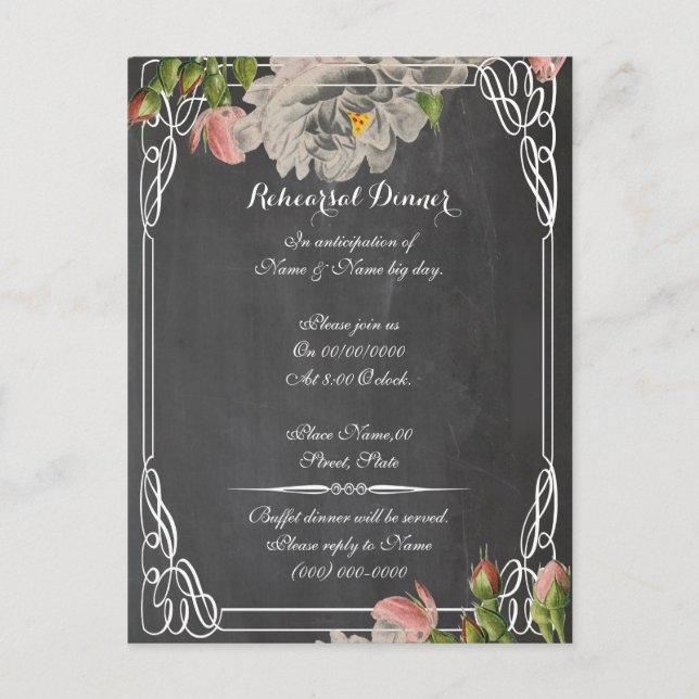 repetitionsmiddag, bröllop-repetition vykort (Framsida)