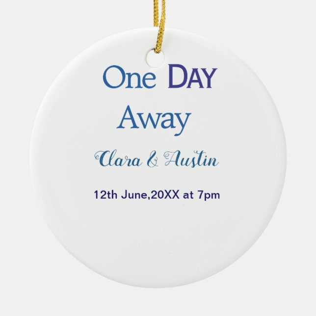 Repetitionsmiddag En dag bort natt innan namn da Julgransprydnad Keramik (Framsidan)