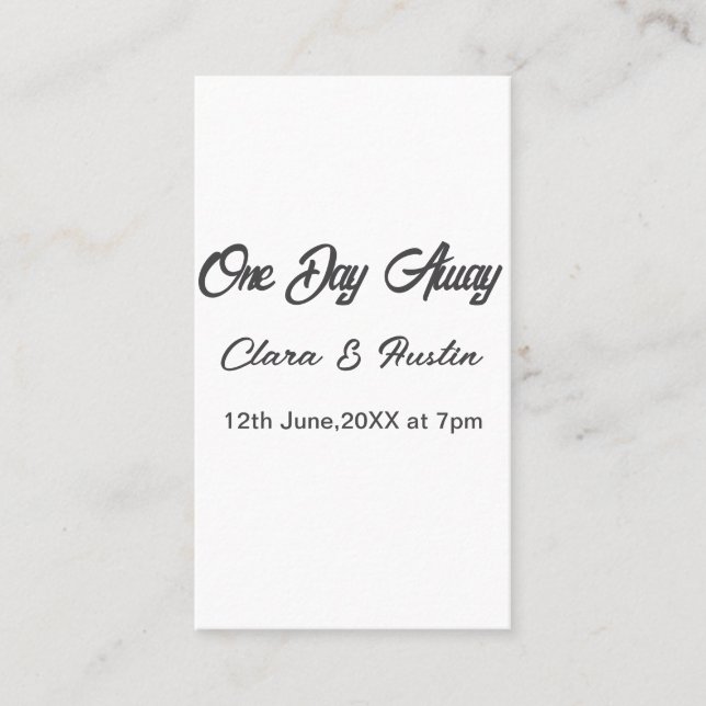 Repetitionsmiddag En dag bort natten före namn da Visitkort (Framsida)