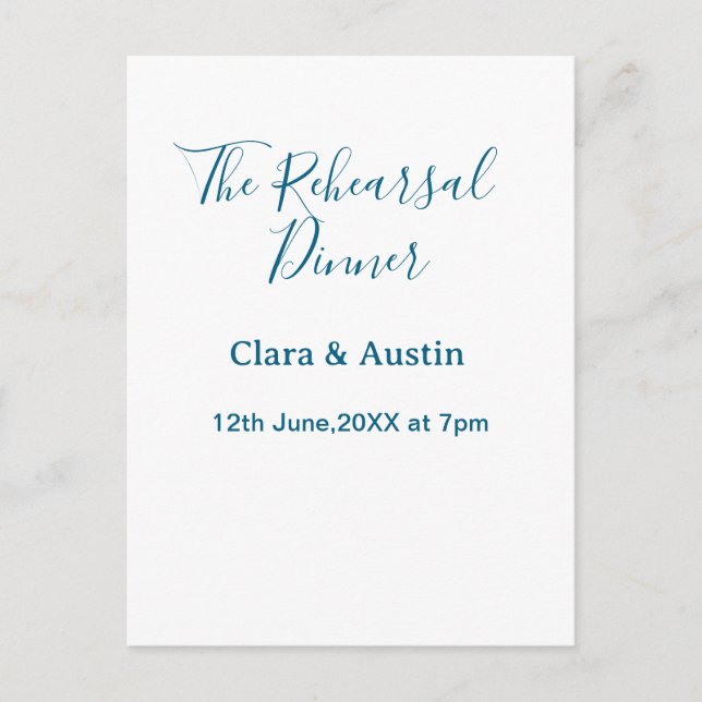 Repetitionsmiddag kvällen före enkel minimal m vykort (Framsida)