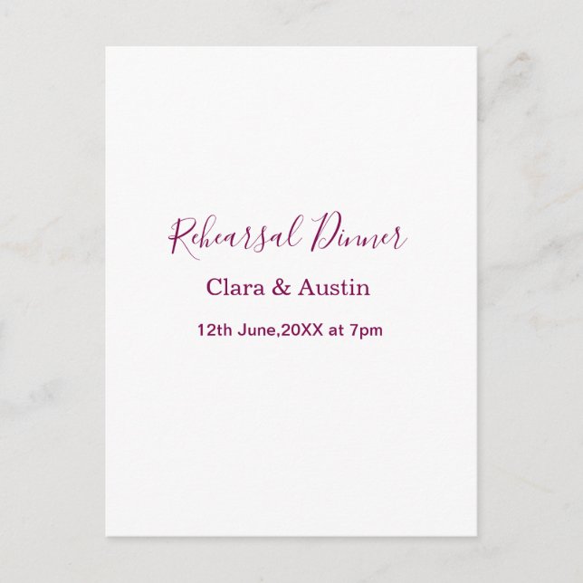 Repetitionsmiddag kvällen innan enkel minimal m vykort (Framsida)