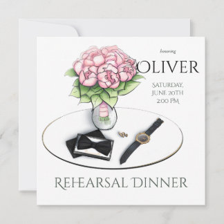 Repetitionsmiddagsinbjudan - Brudgummens accessoar Inbjudningar