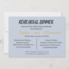 Repetitionsmiddagsinbjudan i cyan och svart inbjudningar