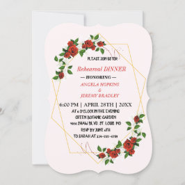 Repetitionsmördare Guld Glitter Röd Blommigt Inbjudningar