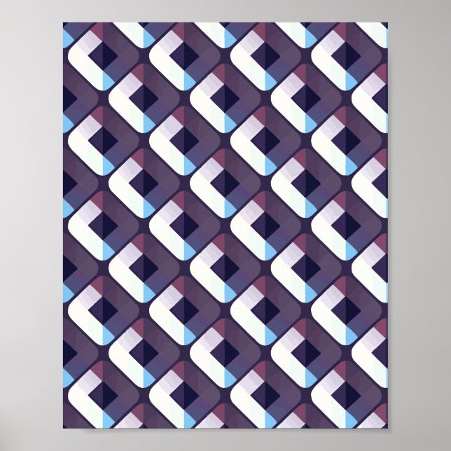 repetitiv geometrisk design med diamantformad form poster (Framsidan)