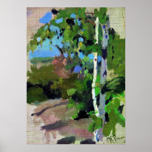Repin - Birch Träd på Sunny Day Poster