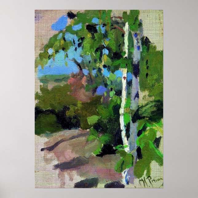 Repin - Birch Träd på Sunny Day Poster (Framsidan)