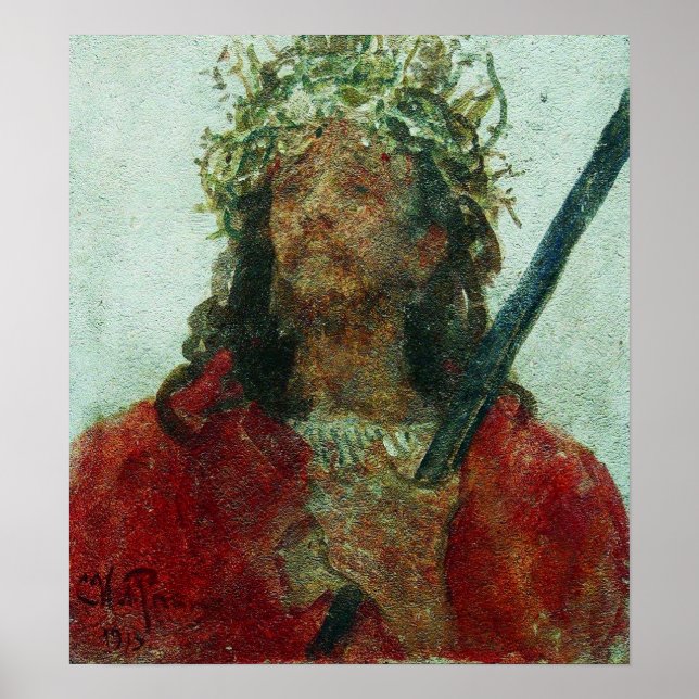 Repin - Jesus i Krona av Thorns 1913 Poster (Framsidan)