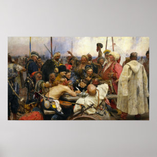 Repin - kossäckar som svarar på Sultan Mehmed IV 1 Poster
