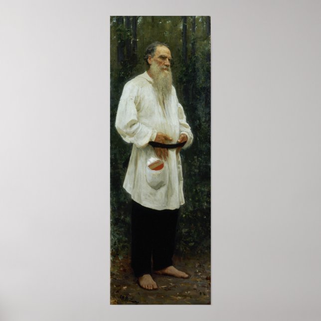Repin - Leo Tolstoy Barfota Poster (Framsidan)
