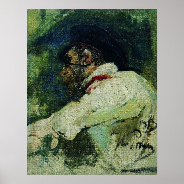 Repin - Man In White Jacket 1913 Poster (Framsidan)