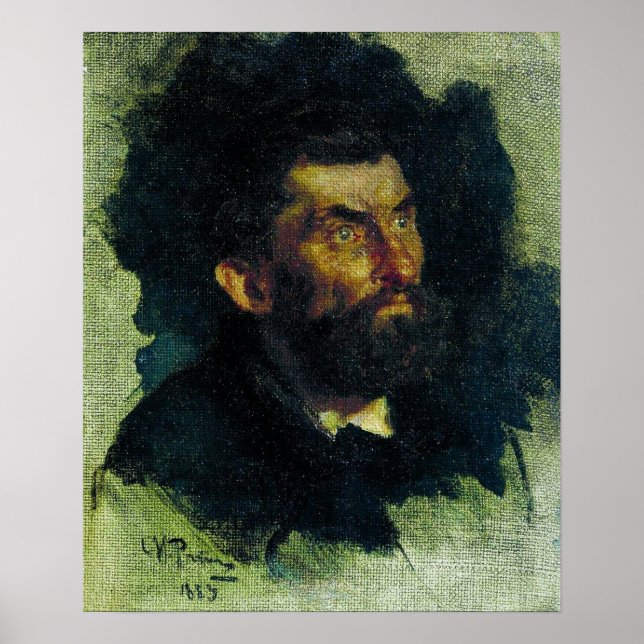 Repin - Manligt huvud 1885 Poster (Framsidan)