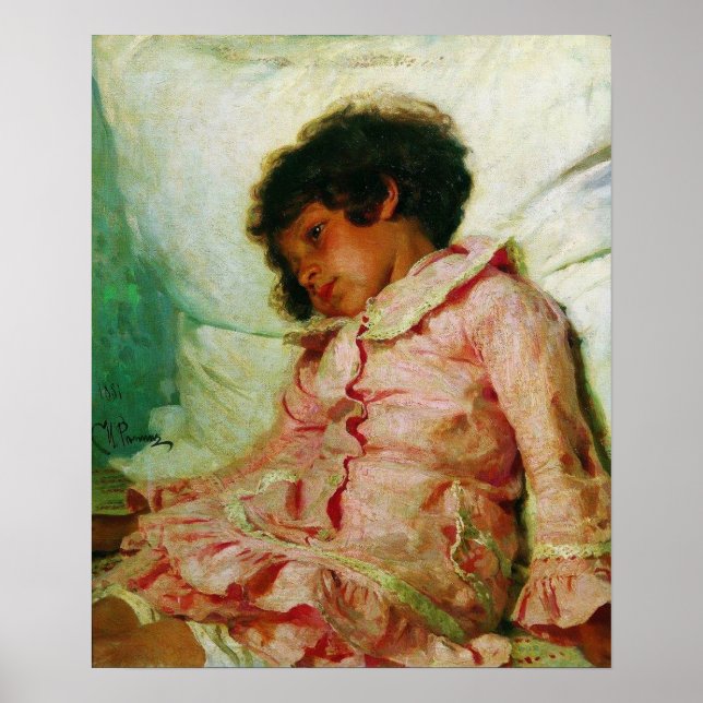 Repin - Nadya Repina 1881 Poster (Framsidan)