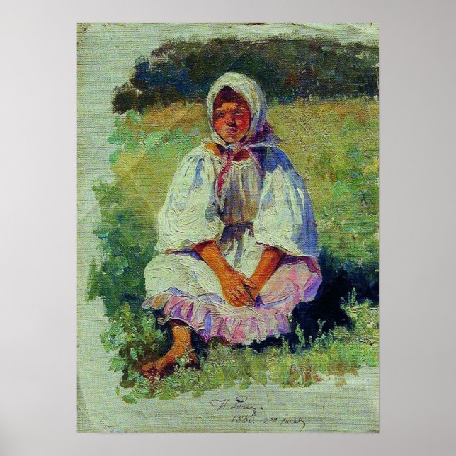 Repin - Peasant Girl 1880 Poster (Framsidan)